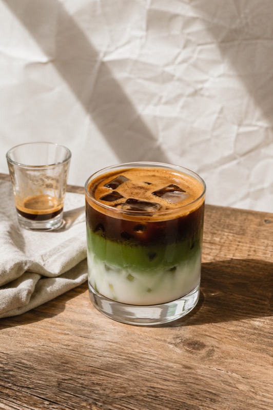 Dirty matcha latte
