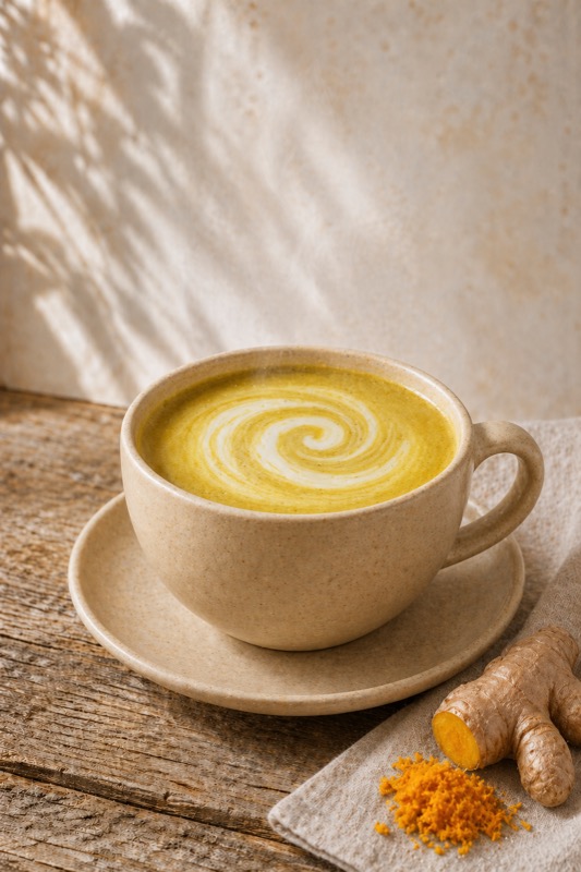 Golden matcha latte