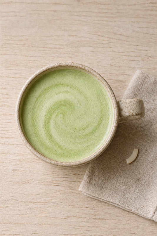 Hot coconut milk matcha latte
