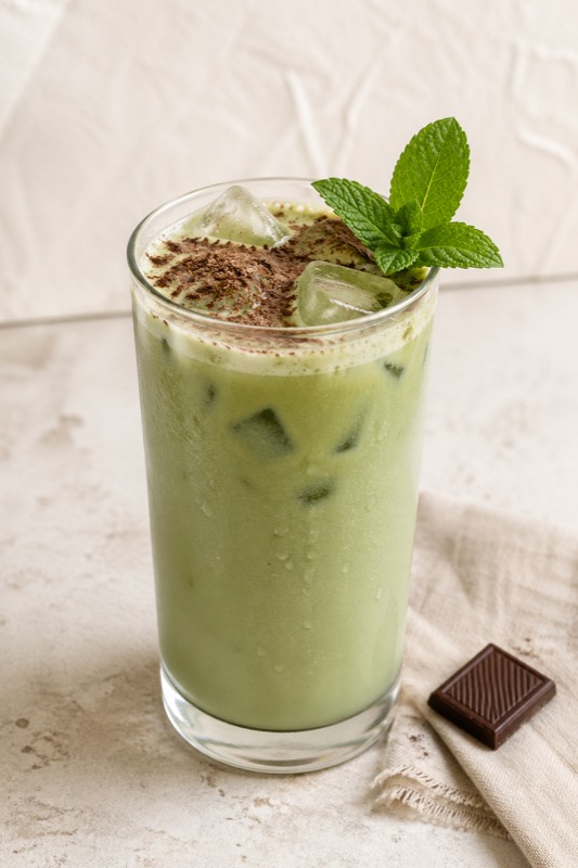 Matcha mint iced