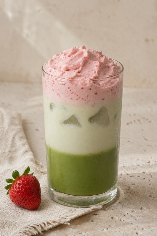 Matcha strawberry cream
