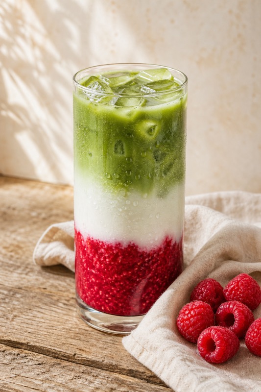 Raspberry matcha