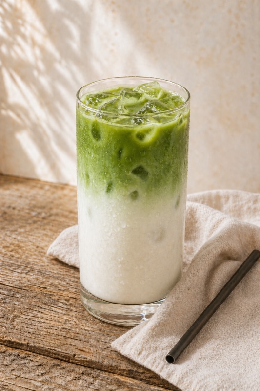 Starbucks style iced matcha latte